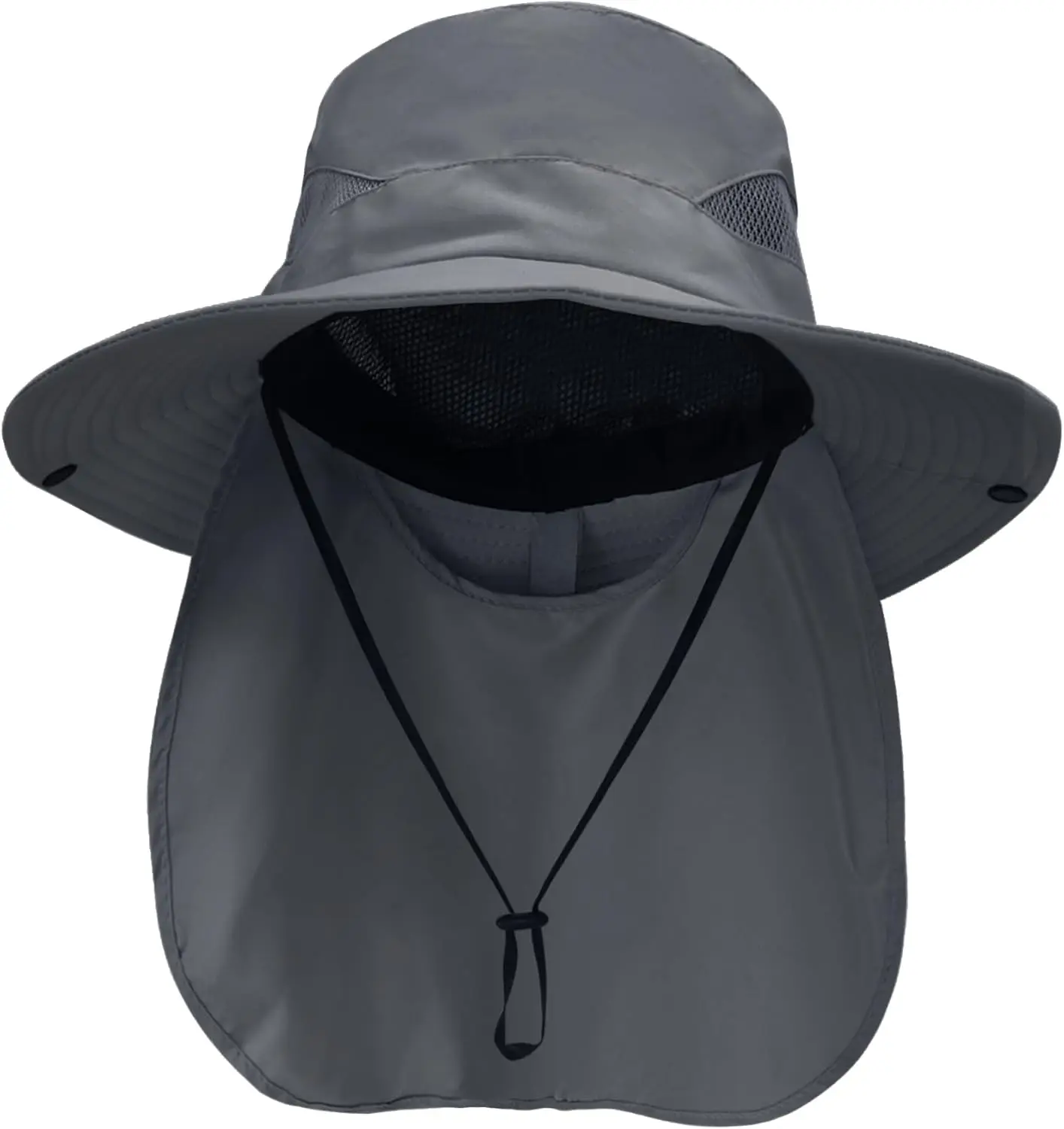 

UPF 50+ Sun Hat with Neck Flap, Wide Brim Bucket Hat for Hiking Fishing Safari, UV Protection for Men Women