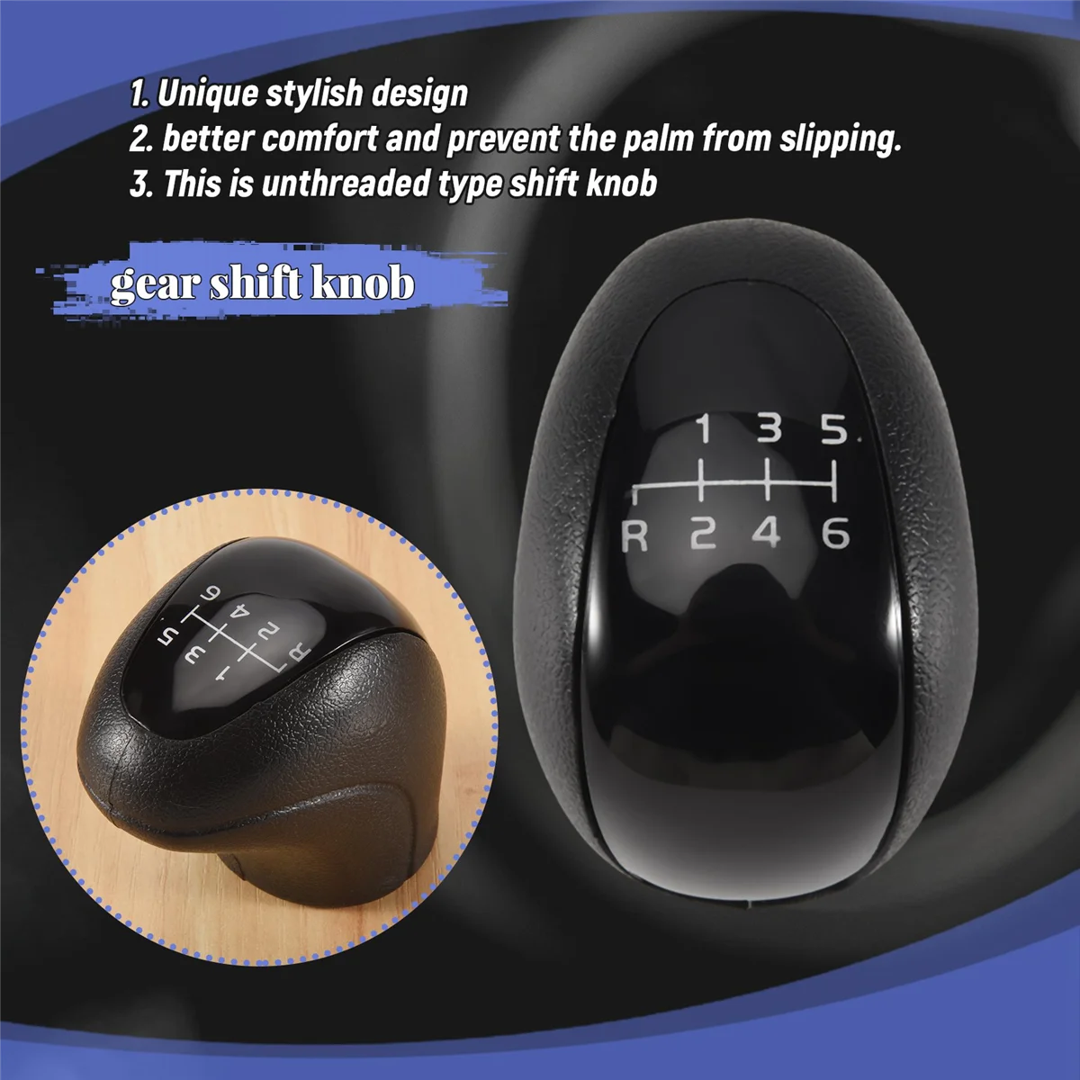 Perilla de cambio de marchas Manual negra de 6 velocidades para Mercedes Benz Vito Viano W639 Sprinter II 906 / Crafter I 2E 2F