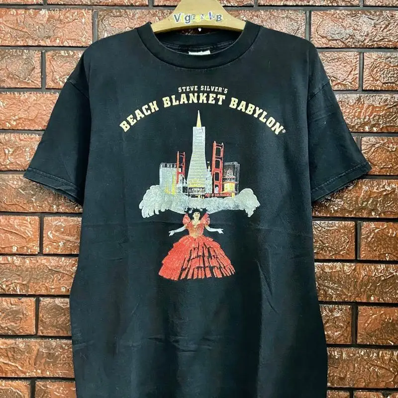 Vintage 90S Steve Silver Beach Blanket Babylon Musical Series Jazz Art T Shirt