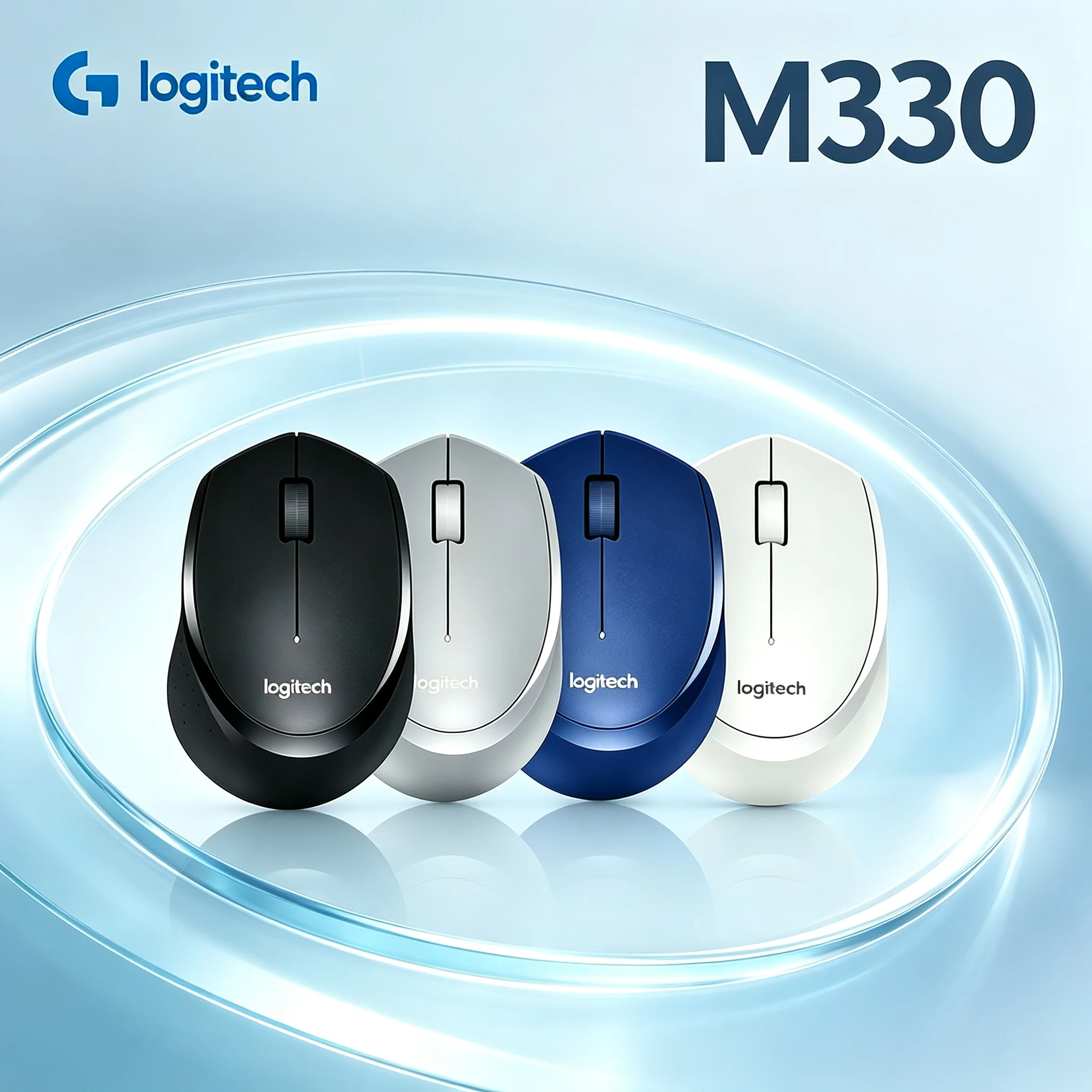 Logitech M330 Silent Click Wireless Ergonomic Mouse Practical Mice For Home Study Working Trip