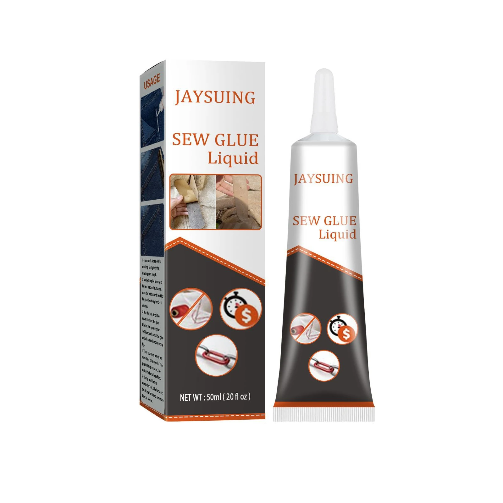 Sew Glue Liquid Quick Dry Fabric Stitch Adhesives Fabric Patching Waterproof Clothes Repair Stitching Ultra-Stick Fabric Glue