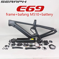 E-MTB Bike Carbon Frame, 29er Suspension, Ebike frame , Compatible with Bafang M510 Motor, 250W Motor and Battery
