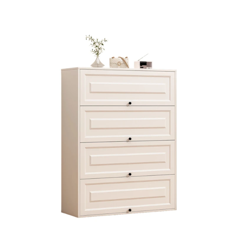 

Steel chest of drawers Modern simple wrought iron locker Storage cabinet Drawer cabinet Cream wind floor multilayer iron cabinet