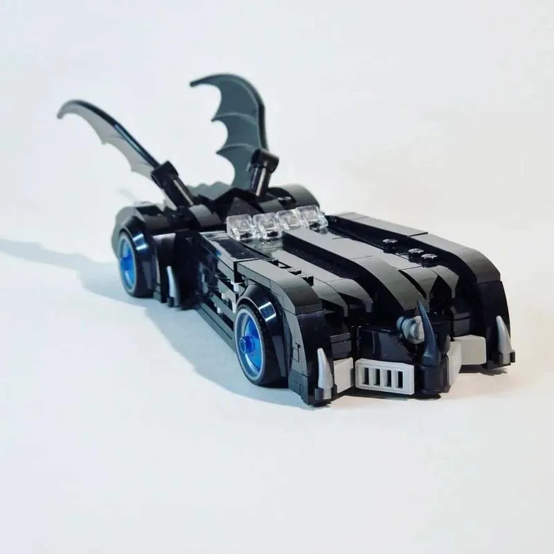 Voiture de sport chauve-souris modulaire, modèle de Champion de vitesse, briques de construction MOC, technologie, cadeaux de vacances, jouets à assembler pour enfants, costume