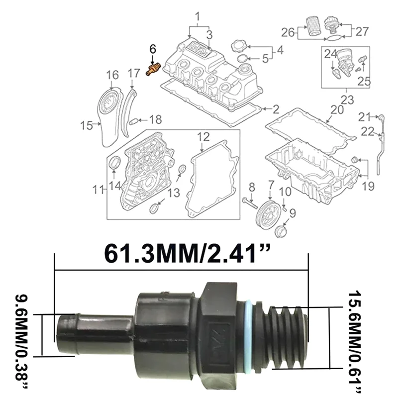 Classy-PCV Positieve Carterklep Voor Dodge Caliber L4 2007 Mini Cabrio R50 R52 R53 2000-2004-2008 4693369AA 11127577568