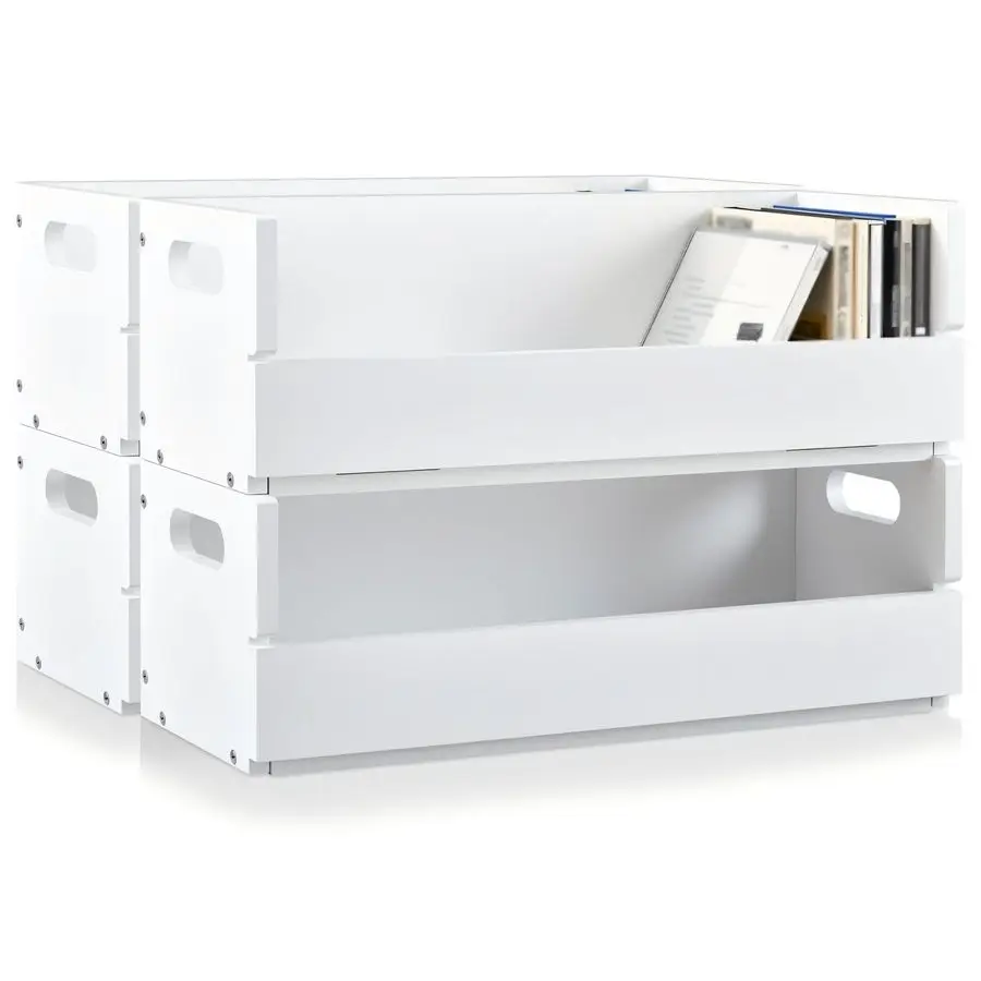 

Набор из 4 деревянных коробок-органайзеров для хранения CD/DVD дисков и кассет с ручками для переноски, стеллажи-витрины для кинопластинок