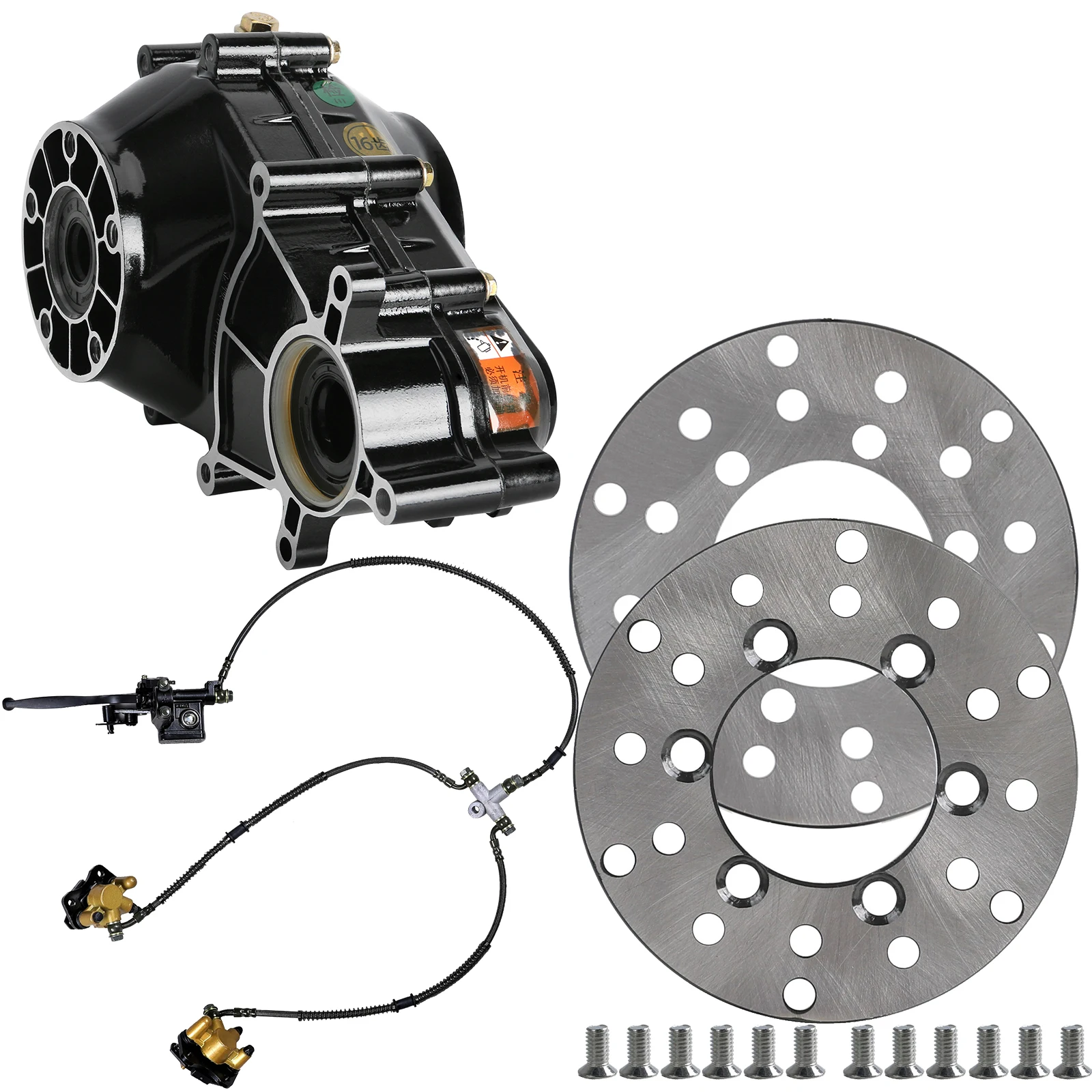 

TDPRO 16T Дифференциальная коробка передач + гидравлический передний двойной тормозной суппорт для картинга + дисковый ротор Quad ATV Buggy 125cc 150cc