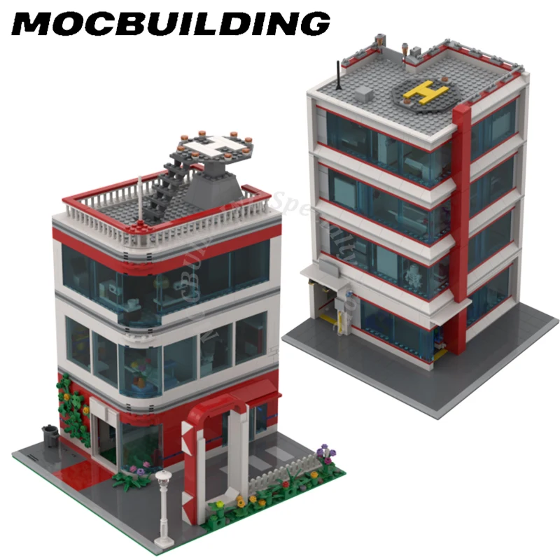 

Modular Street View Hospital Buildings Display MOC Building Blocks Bricks Construction Toys Gifts Christmas