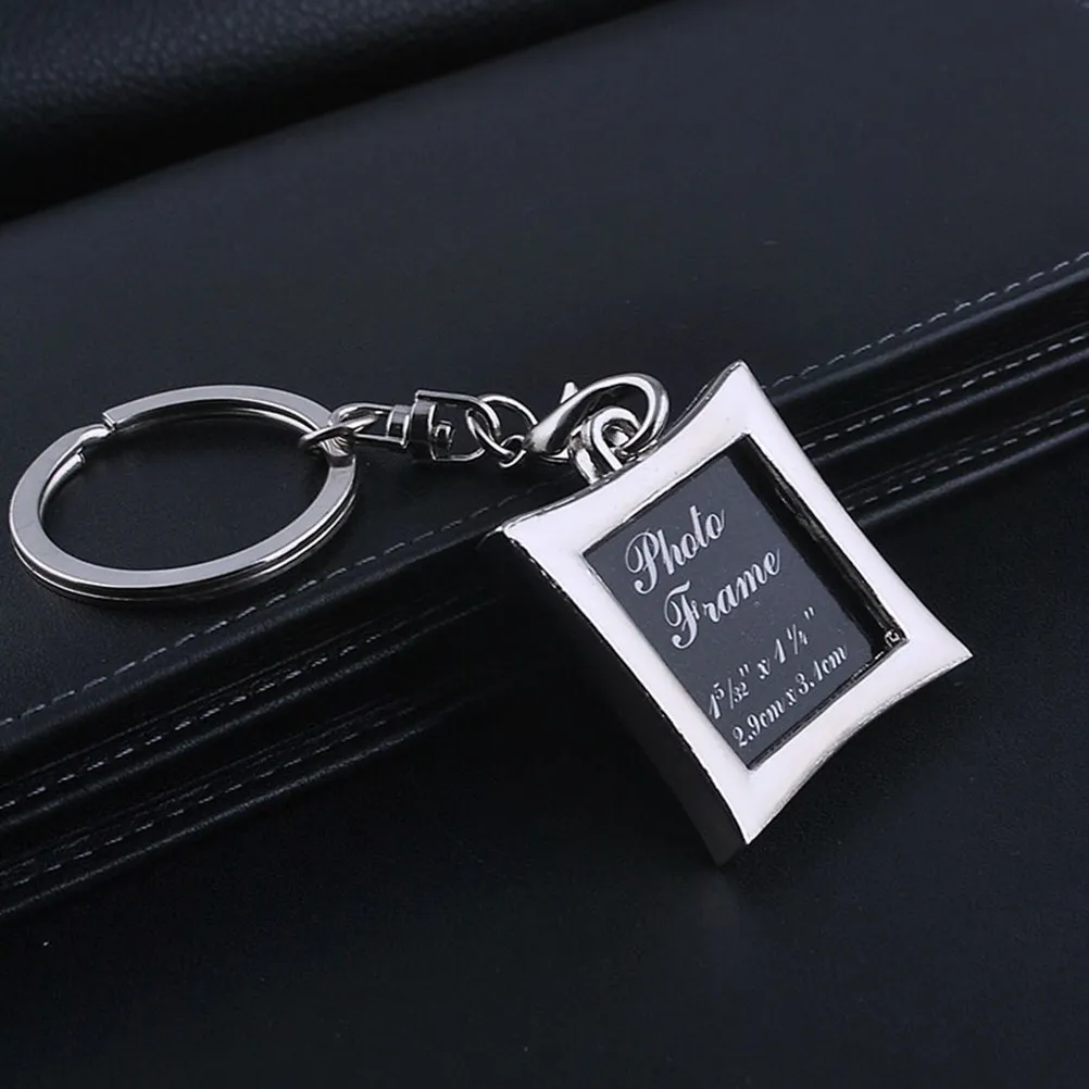 6Pcs Mini Photo Frame Key Rings Metal Keychain Gift Set for Couples Men Women Personalized Photo Holder Keyfob Creative Keepsake