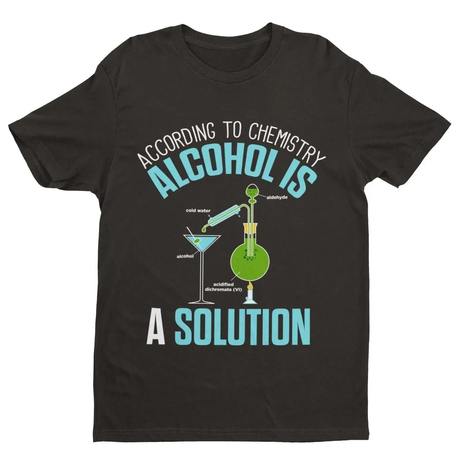 Funny T shirt According to chemistry alcohol is a solution Drinking joke Science Image 1 of 4 vintage Washed designer clothes