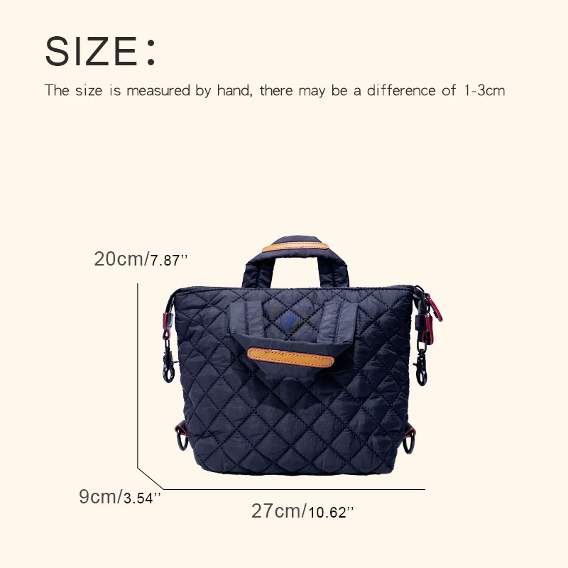 Casual Oxford Cloth Bags For Women Luxury Designer Handbag Purse 2024 New In Embroidered Rhombus Wide Straps Top Handle Shoulder