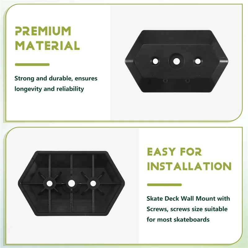 X08A 3 แพ็ค Wall Mount ผู้ถือสเก็ตบอร์ดสเก็ตบอร์ดแขวนสําหรับสเก็ตบอร์ด Deck จอแสดงผลและการจัดเก็บ