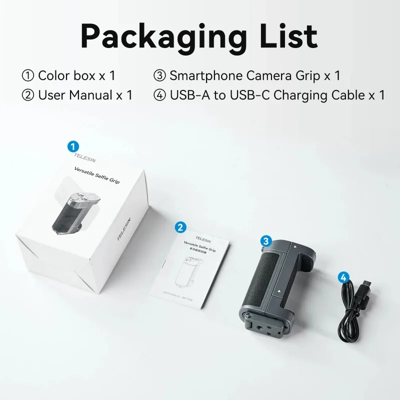 TELESIN Phone Camera Multi-function Selfie Handle Bluetooth Phone Stand Selfie stick  Remote Control Adapter Grip Handle Holder