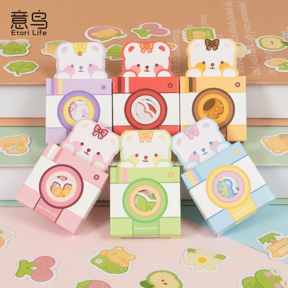 

40 PCS Boxed Stickers Bear Cartoon Cute Hand DIY Decorative Stickers Statistics Sticker