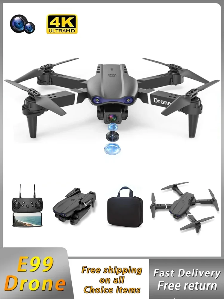 Drone pliable E99, quadrirotor, poignée de télécommande, avion à quatre axes HD 4K, photographie UAV, Fixation d'altitude