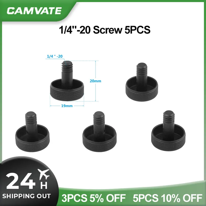 CAMVATE 1/4"-20 Tappo a vite con filettatura maschio per DJI OSMO Stabilizzatore Gimbal Accessorio di estensione esterna (5 pezzi)