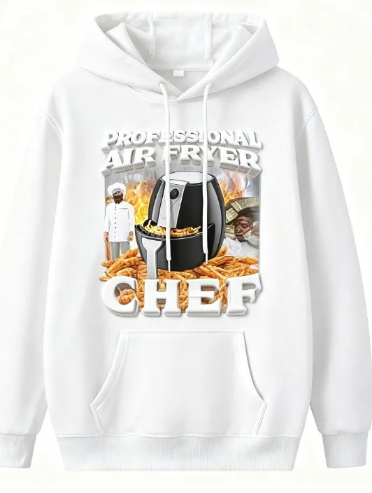 سويت شيرت بقلنسوة مطبوع بنمط الشيف ميمي الاحترافي الجديد للرجال والنساء عصري للخريف والشتاء