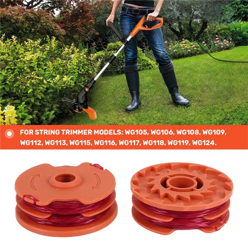 AS60-Weed Eater Replacement Spools For Worx WA0007 WG116 WG119 String Trimmer Edger Spool Line Refills Parts Auto-Feed