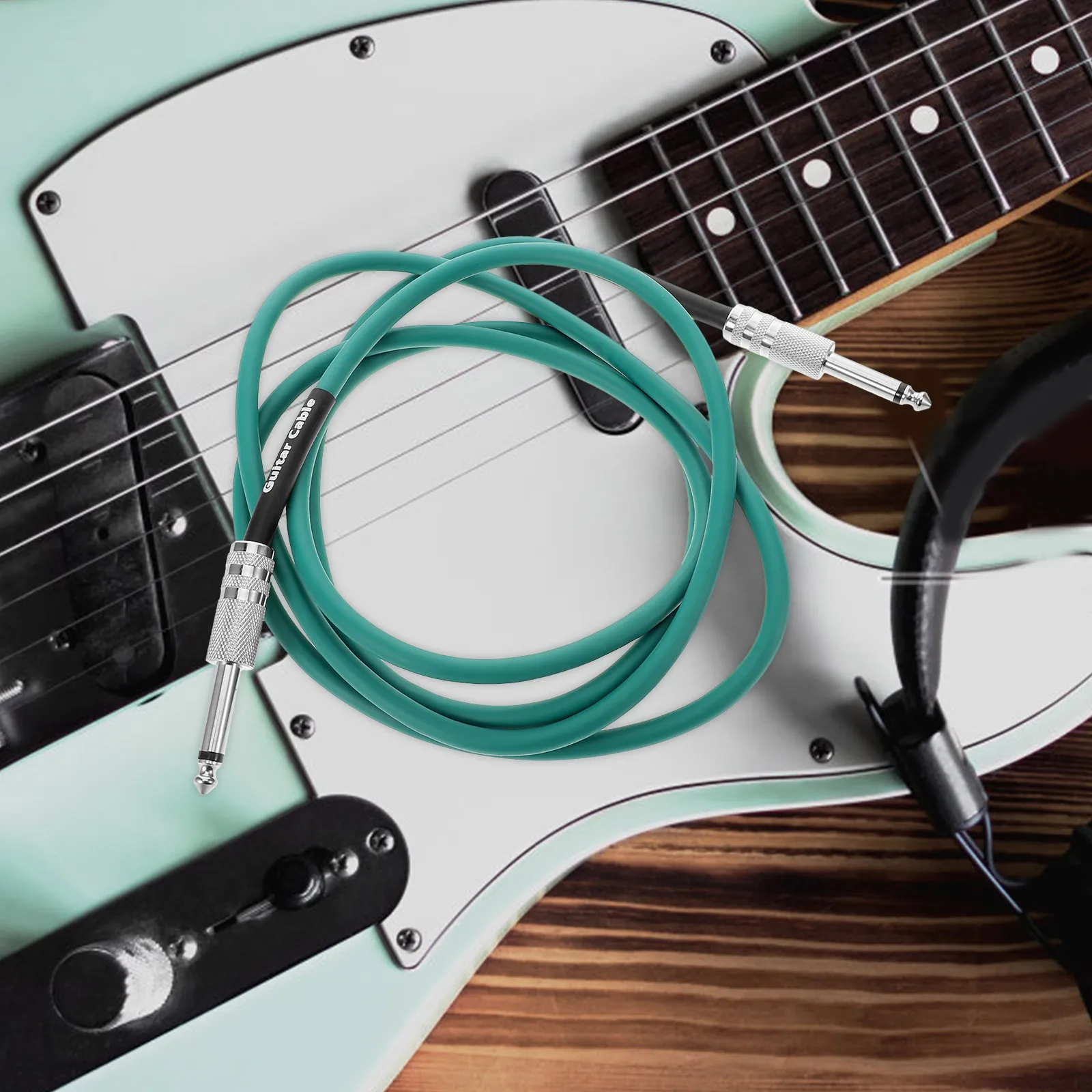 Cable de guitarra eléctrica, Cable de conexión de Audio con reducción de ruido de 6,35 Mm para instrumento de Pedal amplificador, parche de Audio resistente