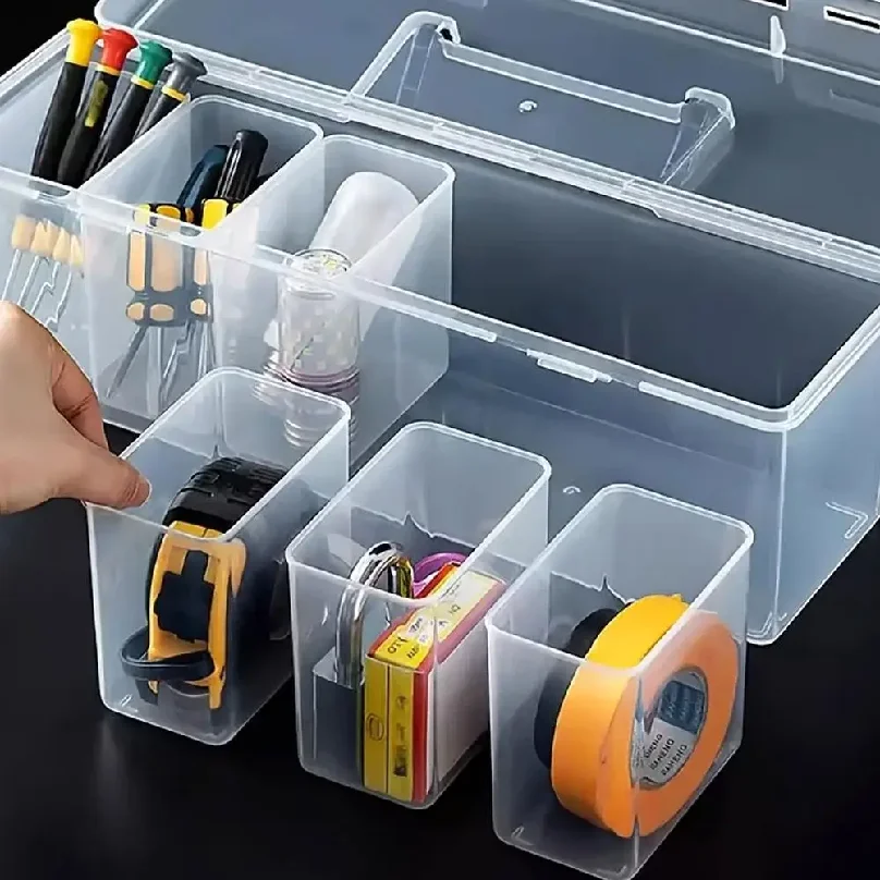 Tool Parts Storage Box Set Multi-Compartment Tool Organizer Multi Functional Small Accessory Sorting Case Toolbox With Handle