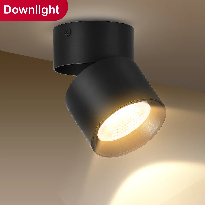 Led Downlight Foldable Tri Color Spot Light 7/10/15W Surface Mounted Down Ceiling Lamp For Indoor Lighting Living Room Bedroom