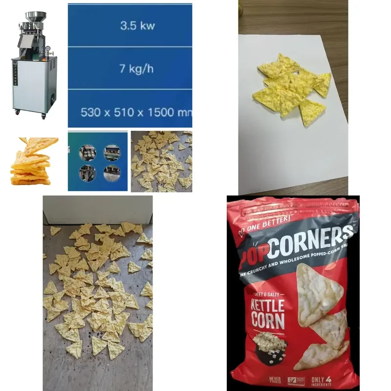 for Shandong factory automatic corn triangle flake puffing machine Korean snack food making small machine