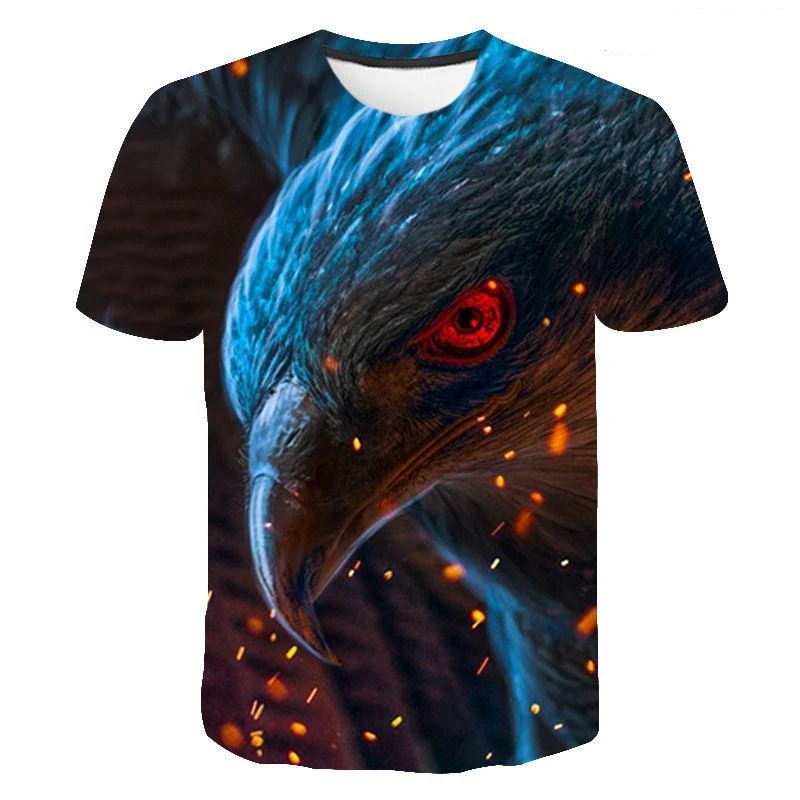 

Cool Lightning Eagle Graphic T-shirt Men's Clothing Personality 3D Print Streetwear Short Sleeve Tee Shirts Summer Leisure Top