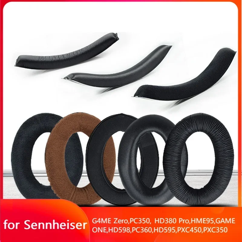 Sennheiser G4ME Zero GAME ONE PC350 HD380 Pro HME95 PXC350 헤드폰 헤드밴드 쿠션 벨벳 이어 패드, 교체용 이어 패드