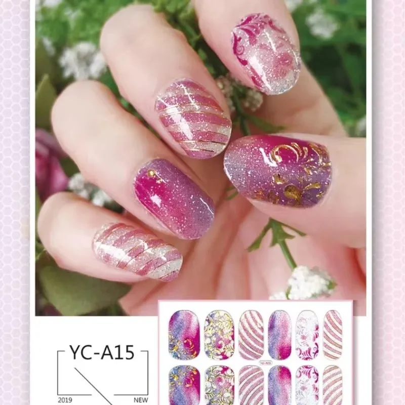 3D Fashionable Glitter Nail Art Stickers Collection Manicure DIY Nails Strips Party Waterproof Long Lasting Sticker Decoration