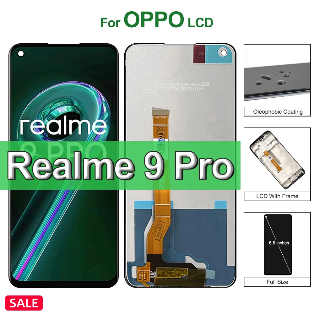 Display For Oppo Realme 9 Pro RMX3471, RMX3472 LCD Display Touch Screen Digitizer Assembly Replacement For Realme9Pro Screen