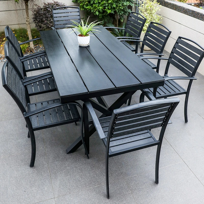 

Outdoor aluminum alloy plastic wood tables and chairs