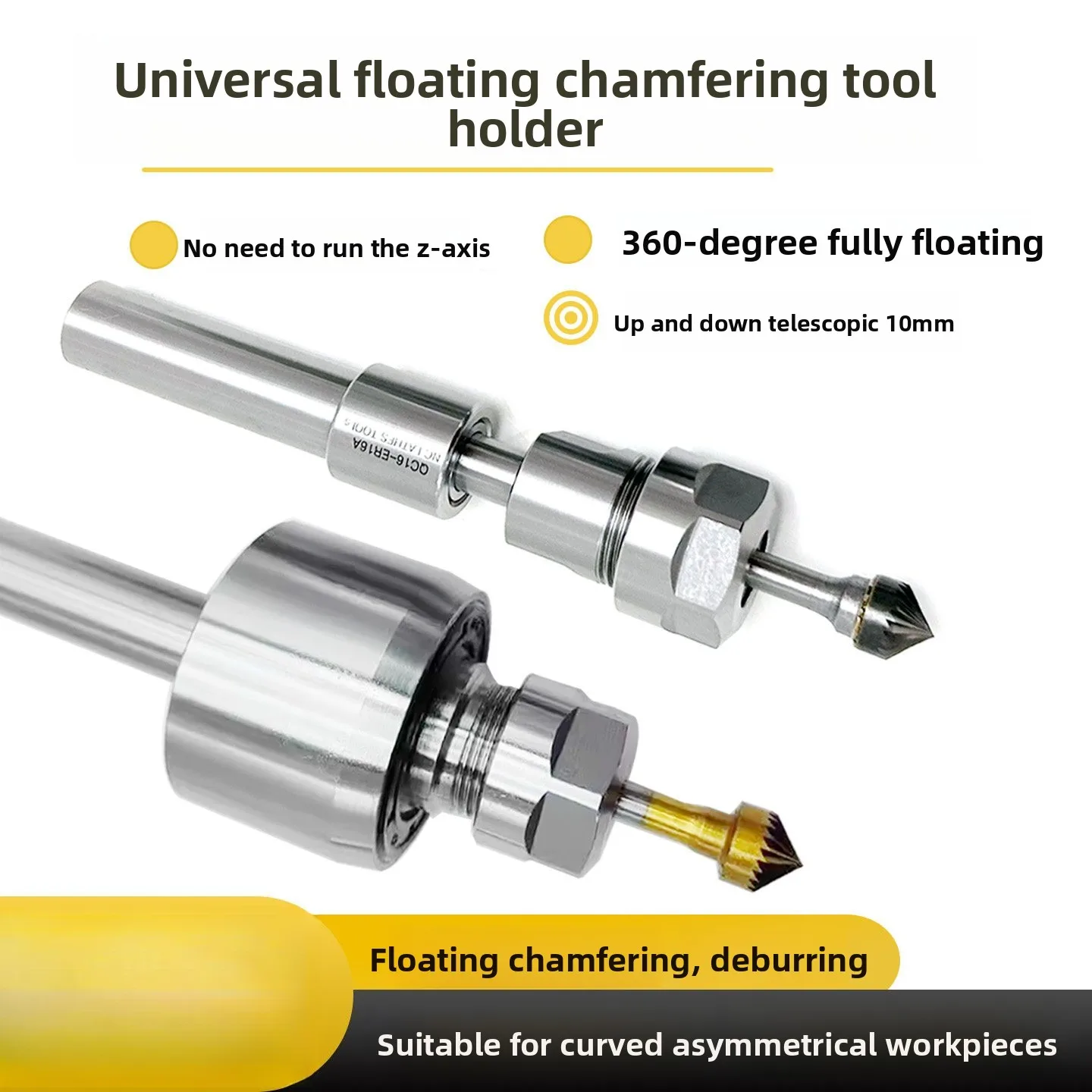 Floating Chamfer Tool Holder Deburring Chamfer Cutter Shank Edge Trimming Up Down Contour
