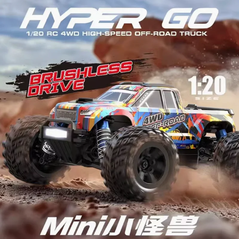 Meijiaxin 20208 مونستر صغير الحجم محاكاة 1:20 بدون فرش جهاز تحكم عن بعد كهربائي 4WD عالي السرعة على الطرق الوعرة
