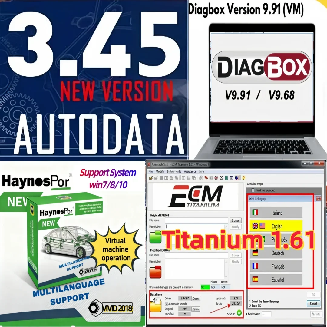 

Hot Sale Vivid 2018.1 Diagbox 9.91 Ecm Titanium 1.61 Autodata 3.45 Haynes / Pro Auto Workshop Repair Software Parts Data Catalog