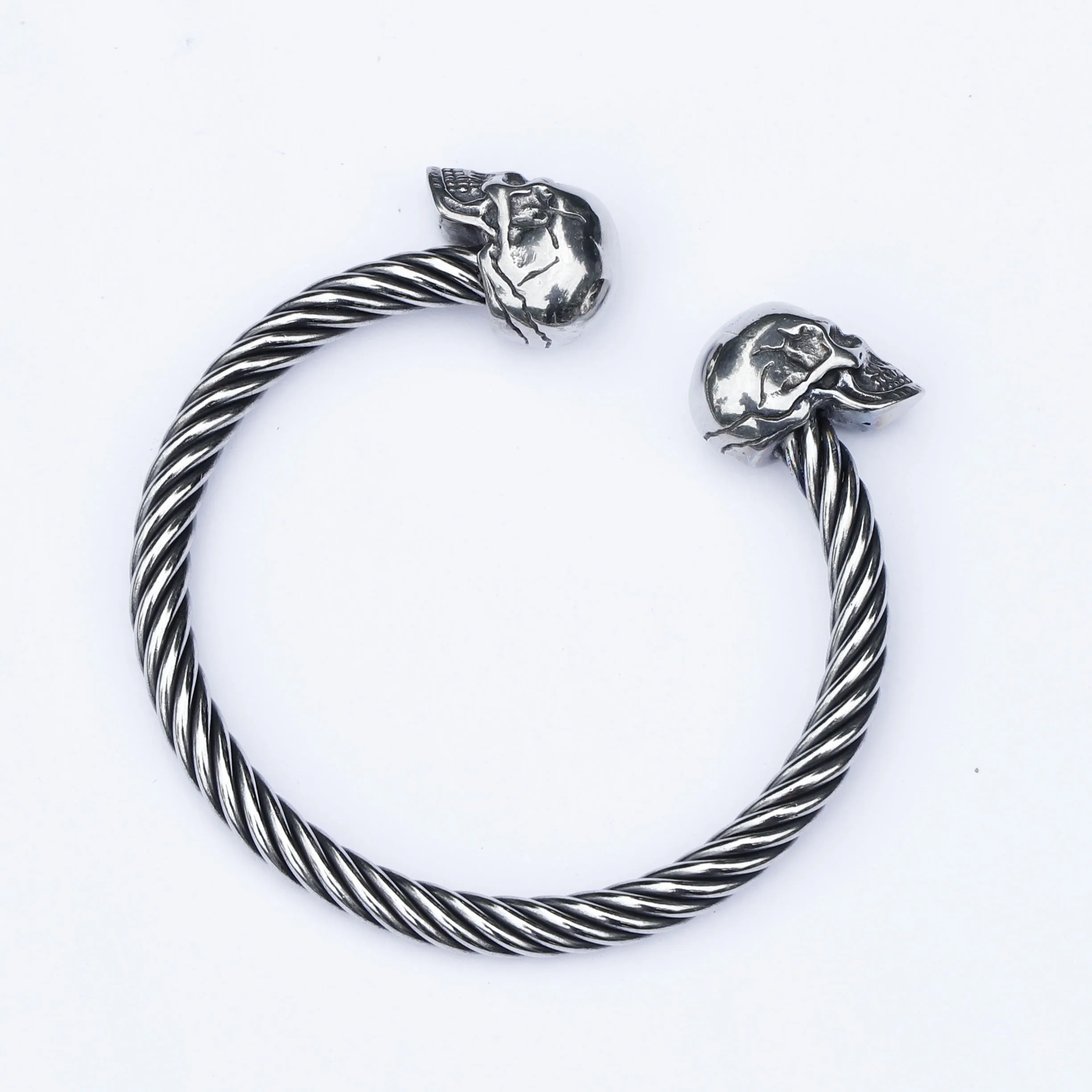 2022 NEW Men\'s 316L stainless steel Bracelet Classic  Double Dead Walking Skull  Adjustable Bracelet punk Jewelry free shipping