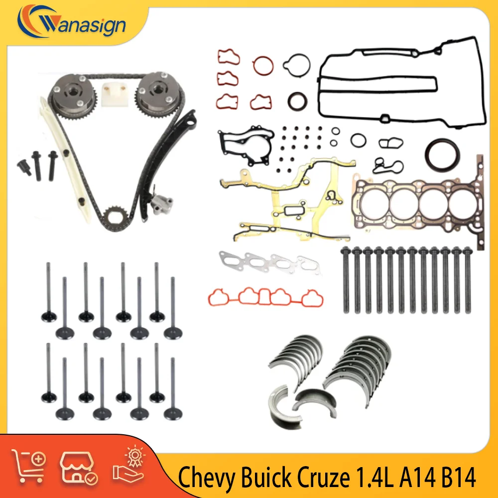 

AUTO ENGINE PARTS Head Gasket Set Bolts Timing Chain Kit Engine bearing for Chevy Buick Cruze 1.4L Turbo 1.4T L4 2011-2016