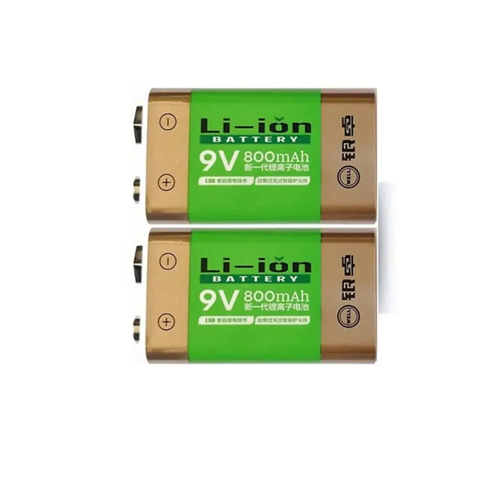 NEW 4PCS 800mAh SUPER BIG 9V li-ion lithium 9 Volt Batterie Hersteller garantie+1PCS 4-slot 9V high current charger