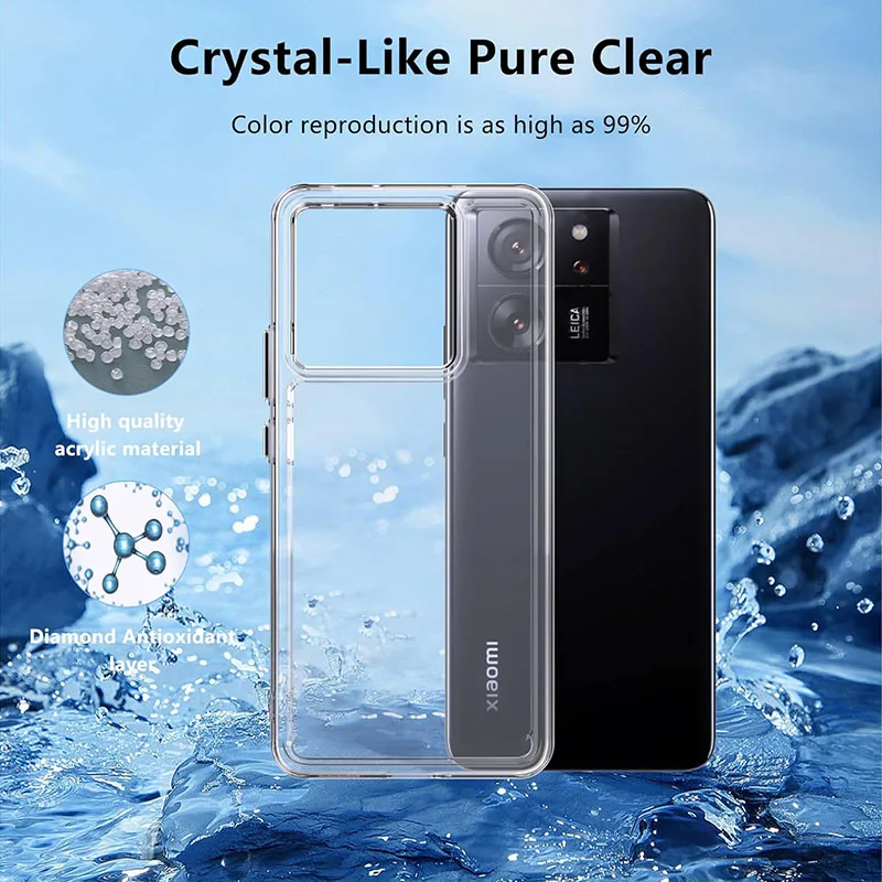 Ultra fino silicone claro caso macio para xiaomi mi 13t pro capa de luxo transparente capa traseira para xiaomi 13 pro volta pára-choques capa