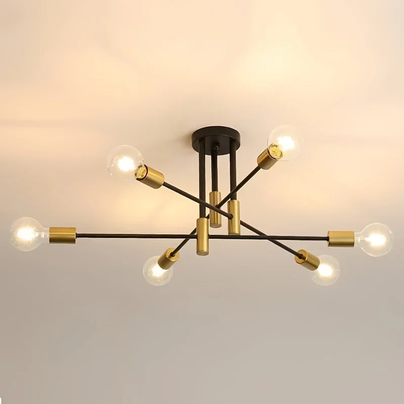 4/6 Heads Ceiling Light 1pc Pendant Light Modern Industrial Pendant Lamp E26/E27 Dining Room Bedroom Kitchen Black-Gold Fixtures