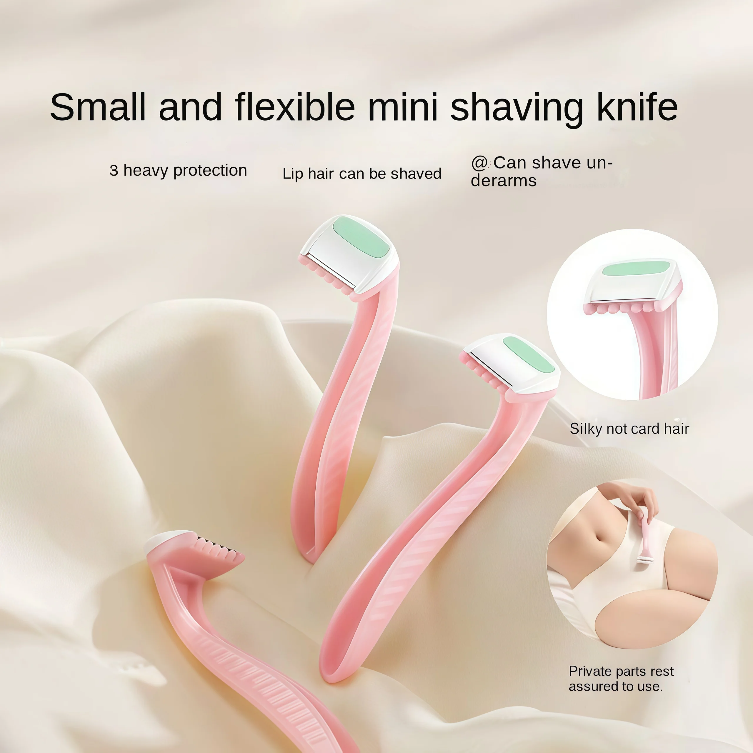3 Colors Mixed Mini Intimate Hair Razor Set - Personal Hygiene Bikini Line Trimmer for Women Men Pubic Leg Armpit Upper Lip Hair
