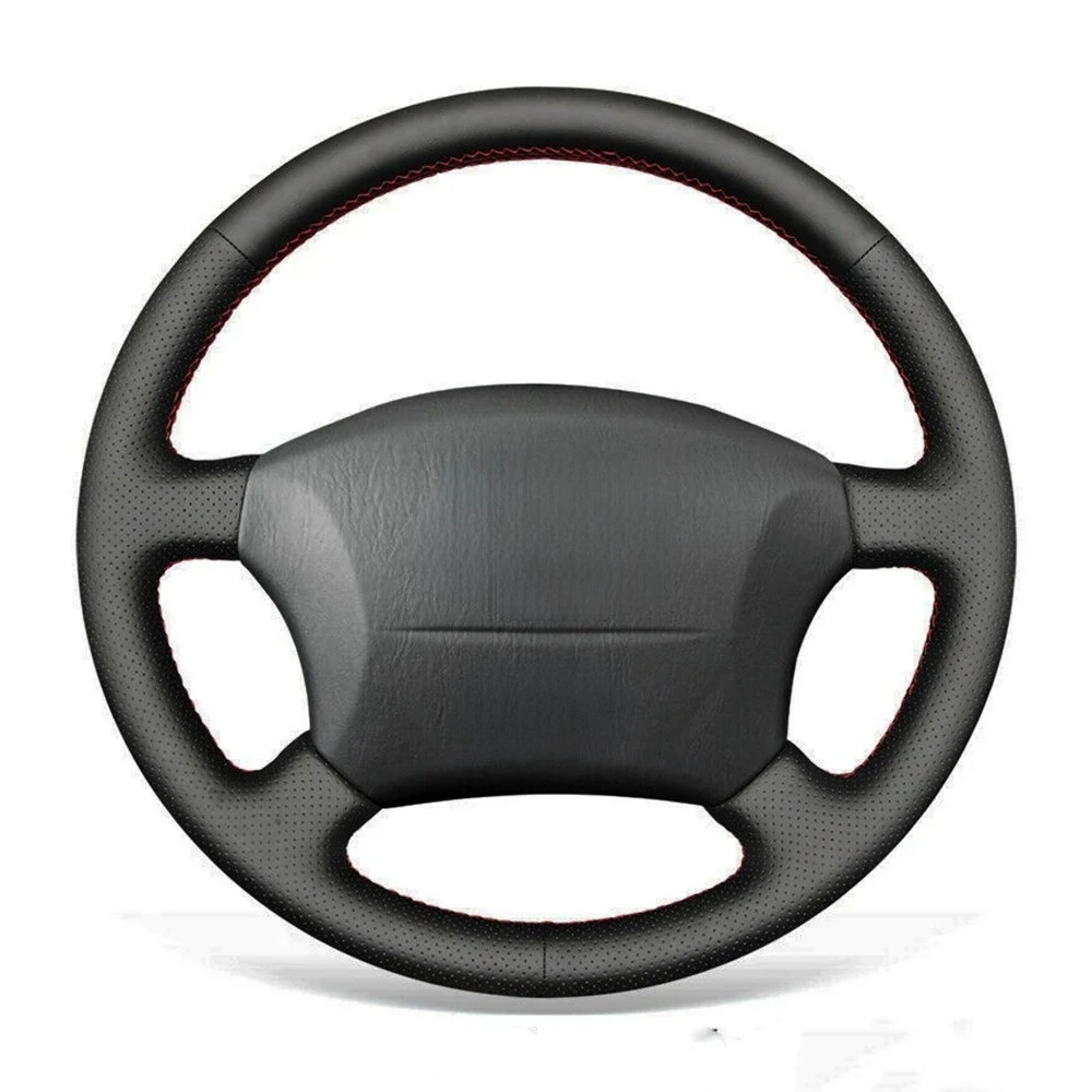 Car Steering Wheel Cover Anti-Slip Black Artificial Leather For Toyota Land Cruiser Prado 1996-2002 Car Accessories