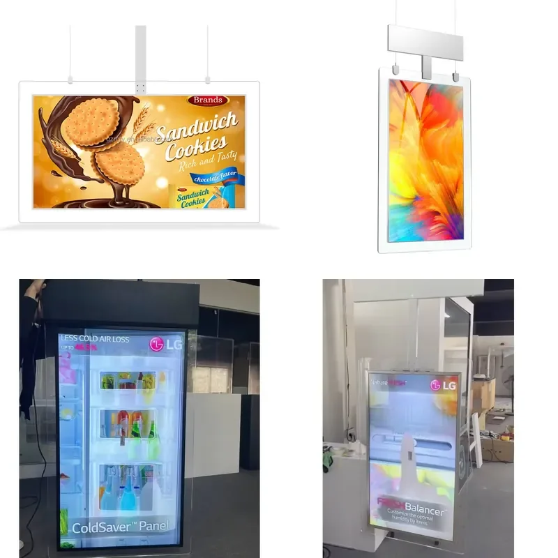 Shop Retail 55 Inch Indoor High Brightness Ceiling Hanging Advertising Double Side Digital Signage