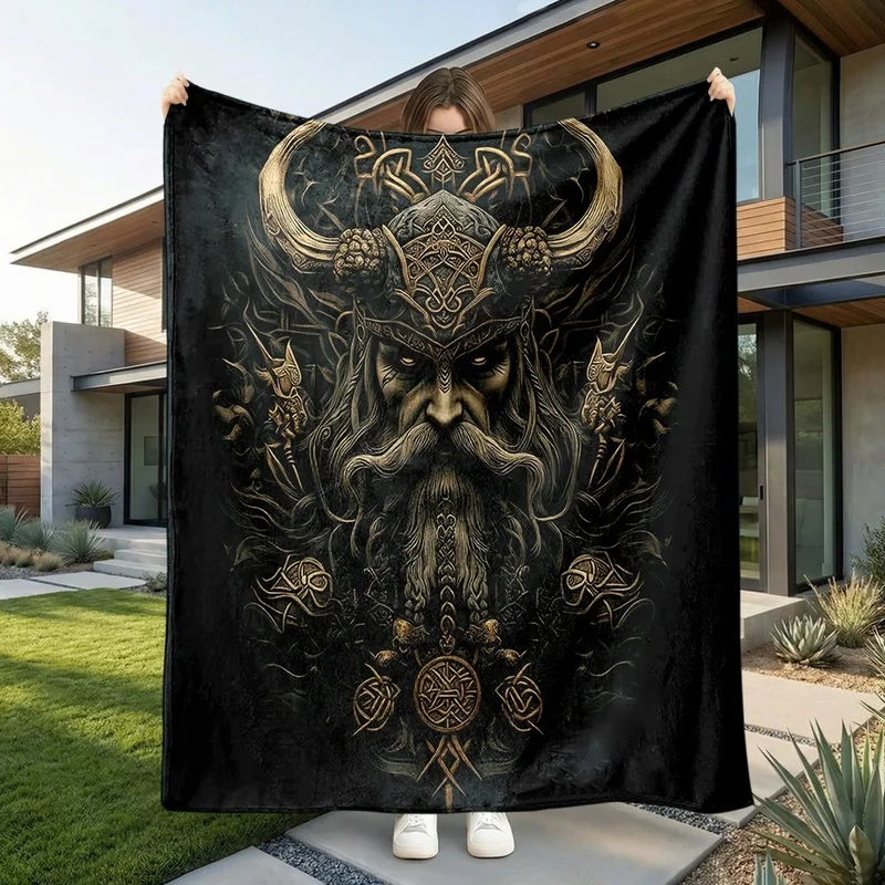Luxury Fantasy Tapestry Blanket Throw Gothic Warrior Mythic Beard Art Decor Oversized Wall Tapestry 150x200cm