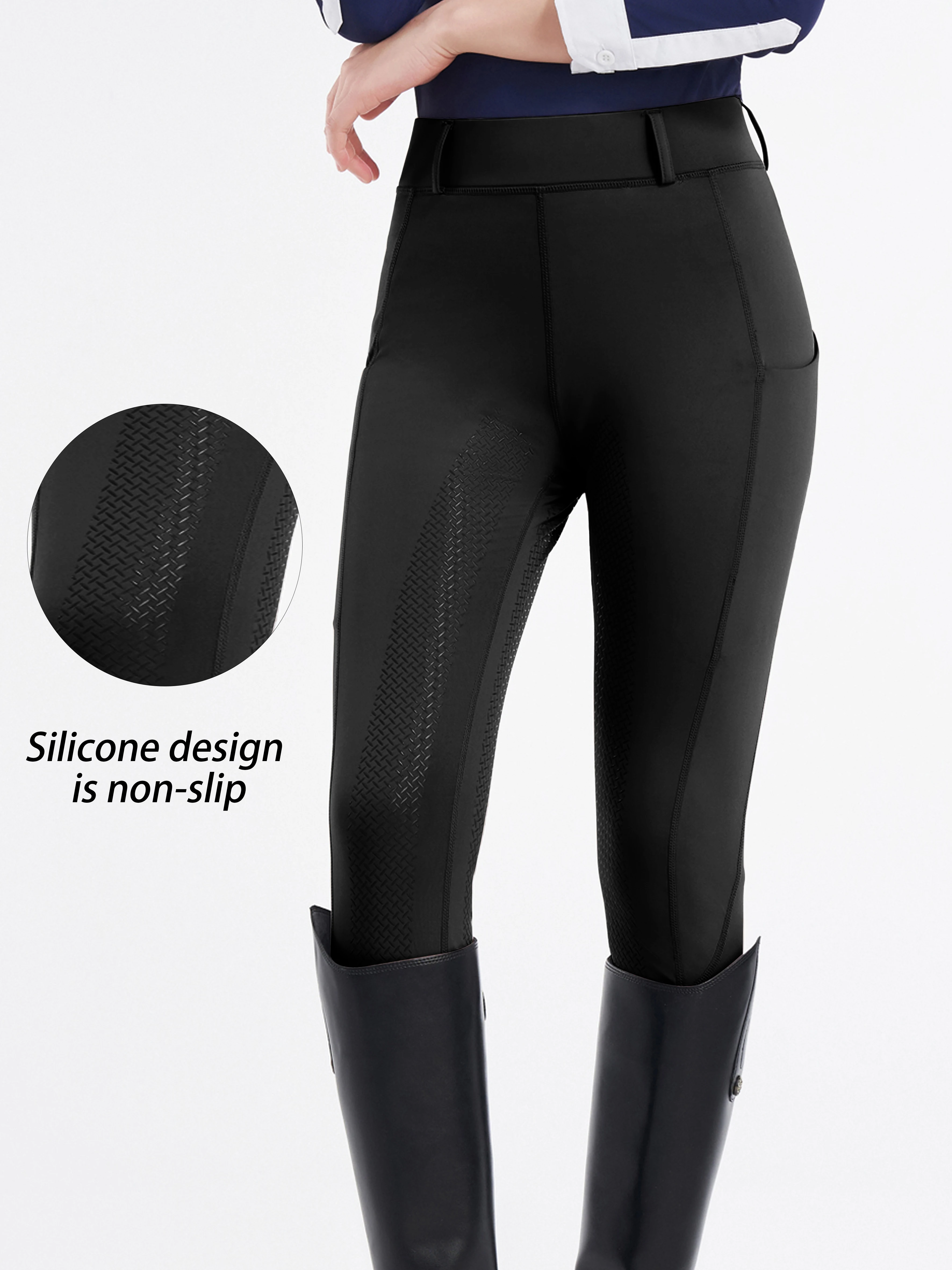 ใหม่กีฬาผู้หญิงที่นั่งเต็มขี่ Anti SLIP Quick drying Tights Active Silicon Grip Horse Riding Tights ขี่ม้ากางเกง