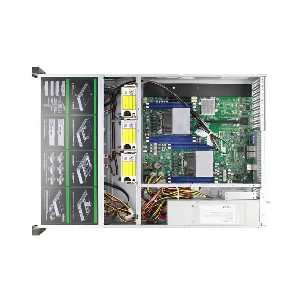 Châssis de serveur de stockage 2U, boîtier de serveur pour carte mère E-ATX, alimentation électrique redondant