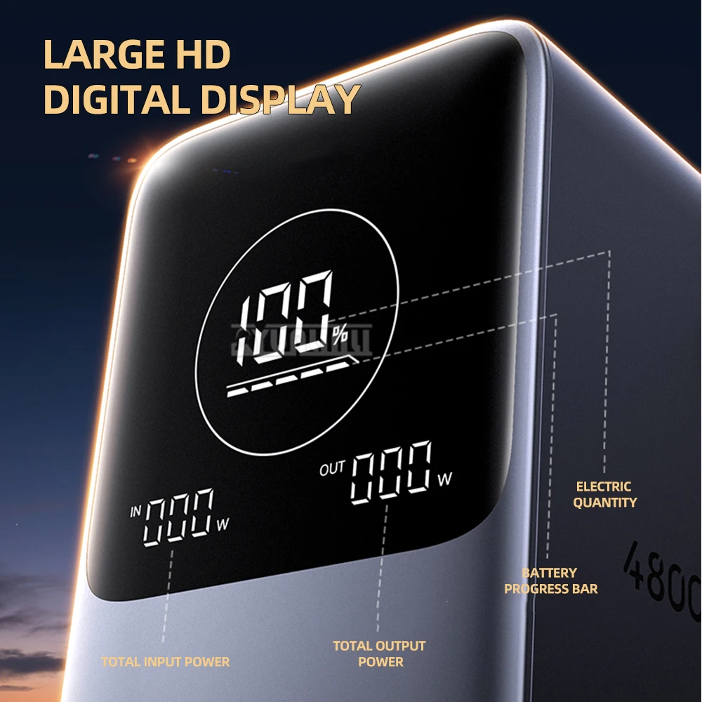 Powerbank 140W bidirectioneel snel opladen 48000mAh 300W uitgang lithium-ijzerfosfaat mobiele powerbank geschikt voor laptops