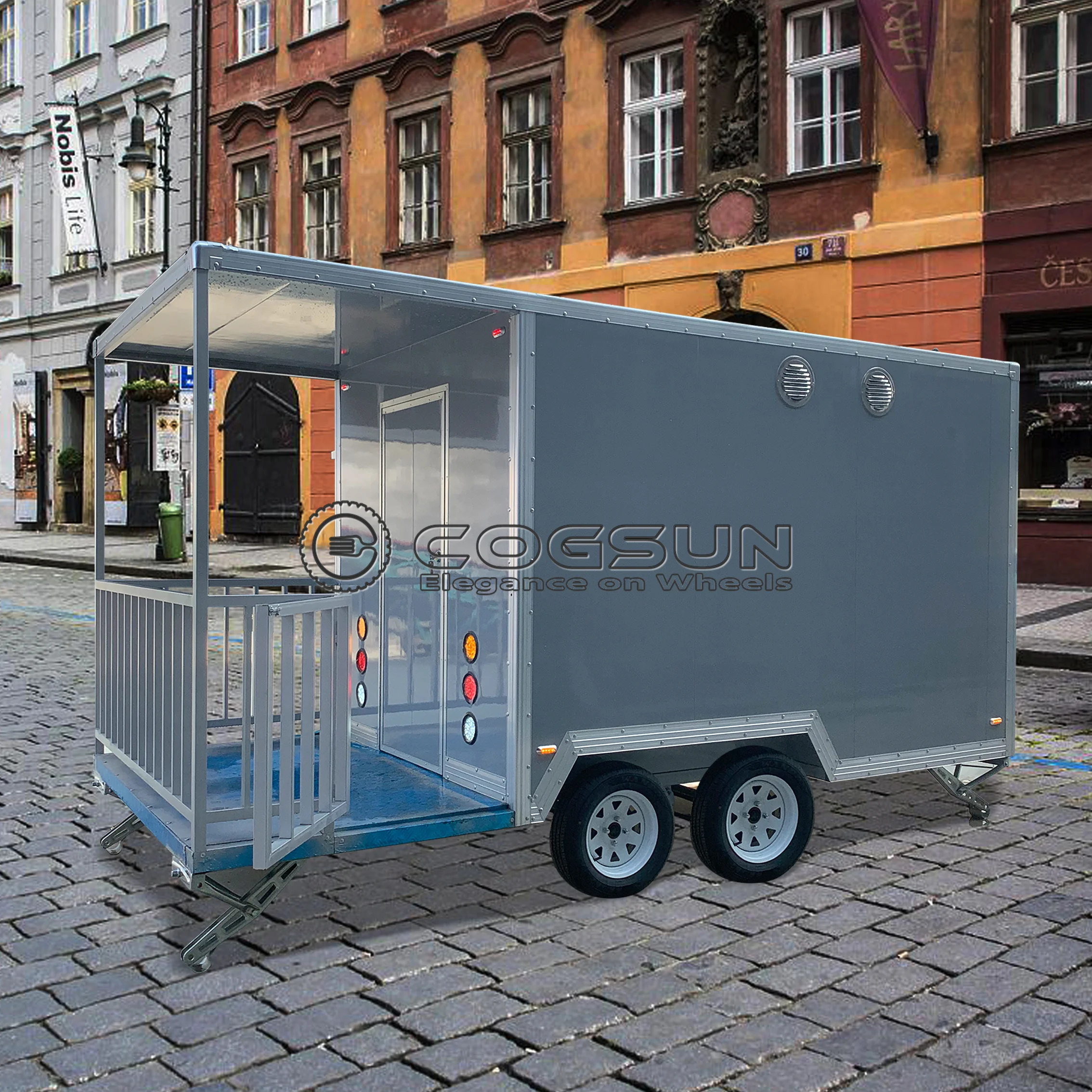 

Компактный фудтрак Cogsun для азиатской кухни с вок-станцией, полностью оборудованный мобильный кухонный прицеп