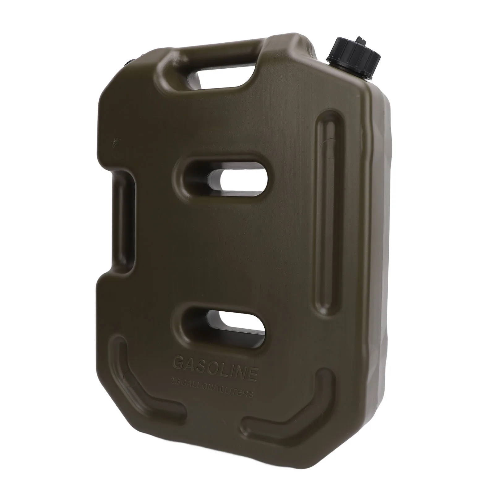 Tanque de gas todoterreno de 10 l (2,6 galones): lata de combustible de repuesto portátil (verde, sin soporte) - Para automóvil, motocicleta, UTV, ATV, combustible duradero
