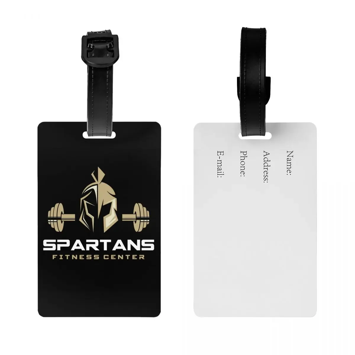 Custom GYM Spartan Fitness Luggage Tag With Name Card Privacy Cover ID Label for Travel Bag Suitcase