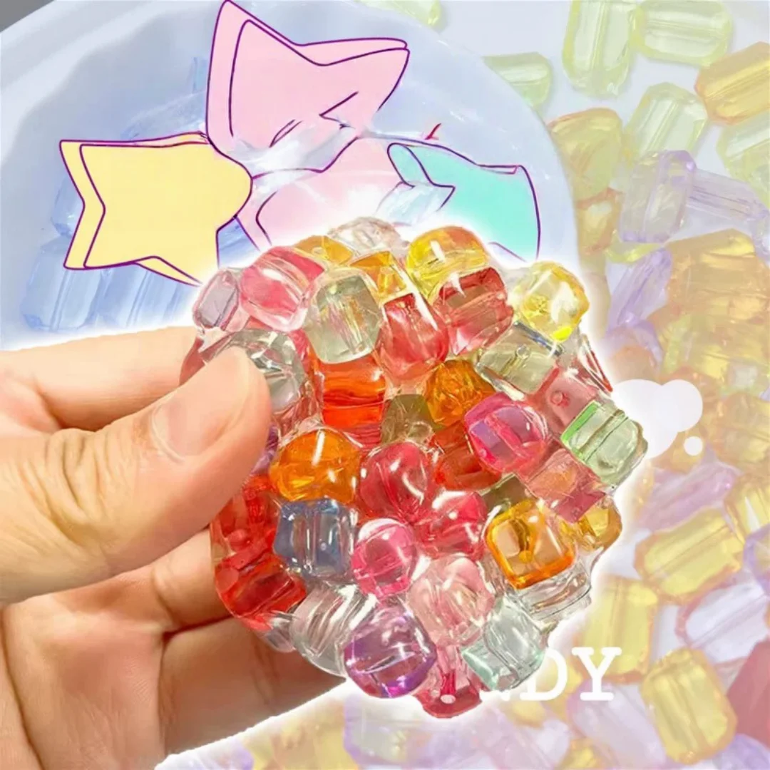 

This Ball Is So Satisfying to Squeeze Colorful Squeaky Ball Popping Beads Creative Handmade Squishy Toy